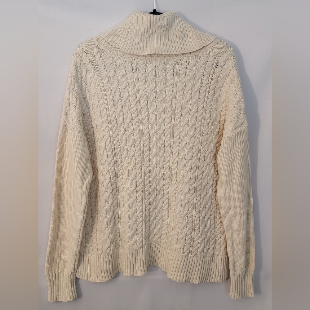 American Eagle Outfitters Ivory Cable Knit Cowl Neck Sweater XL - Picture 5 of 6